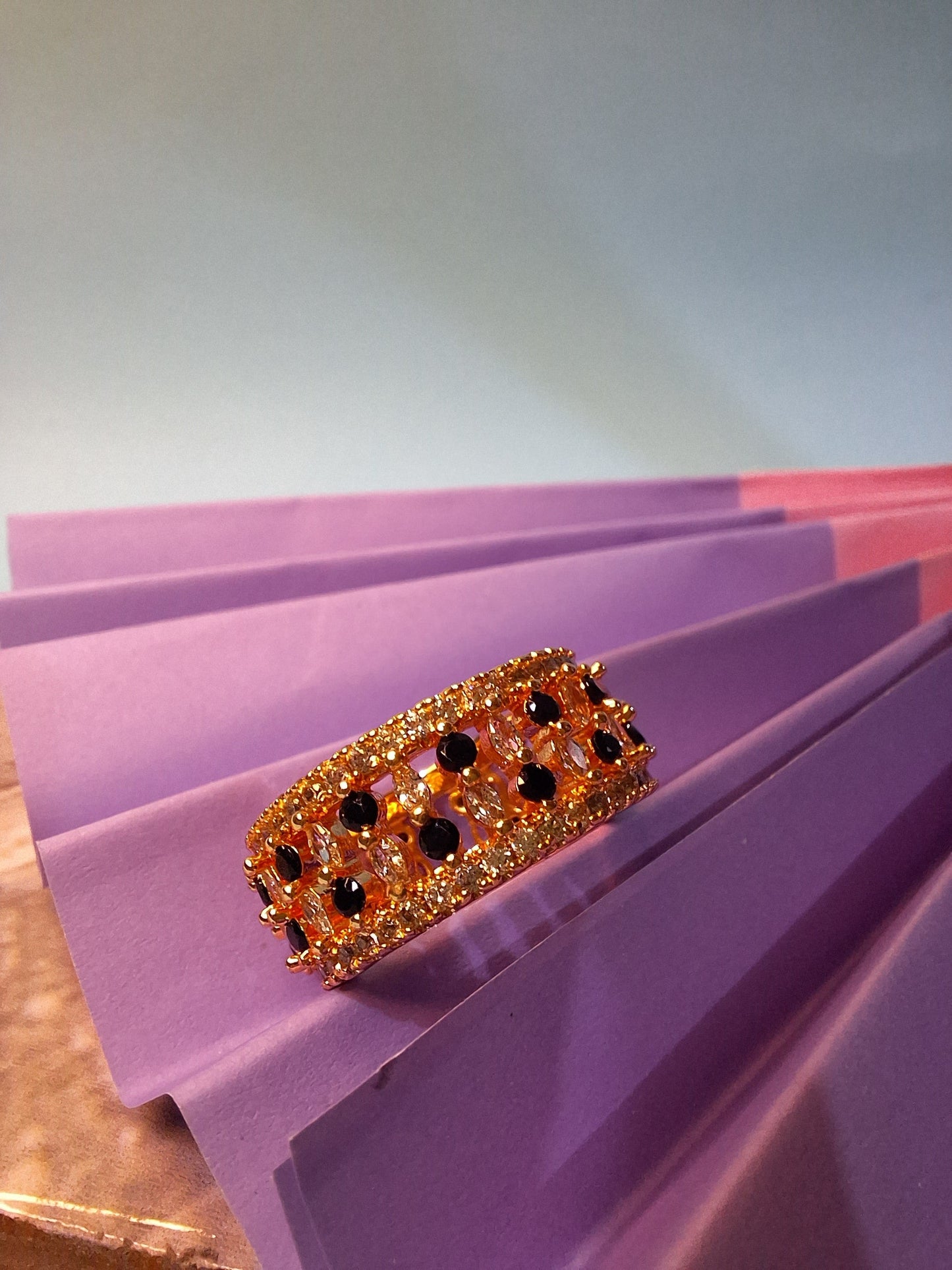 Zarveen Black Stud Ring