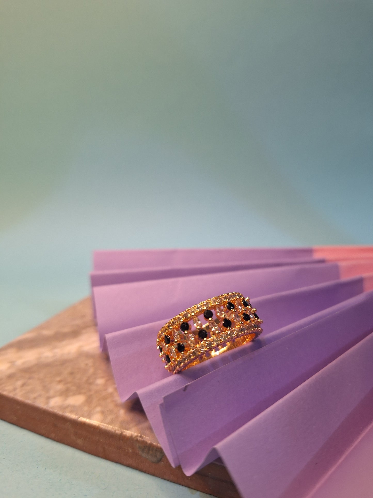 Zarveen Black Stud Ring