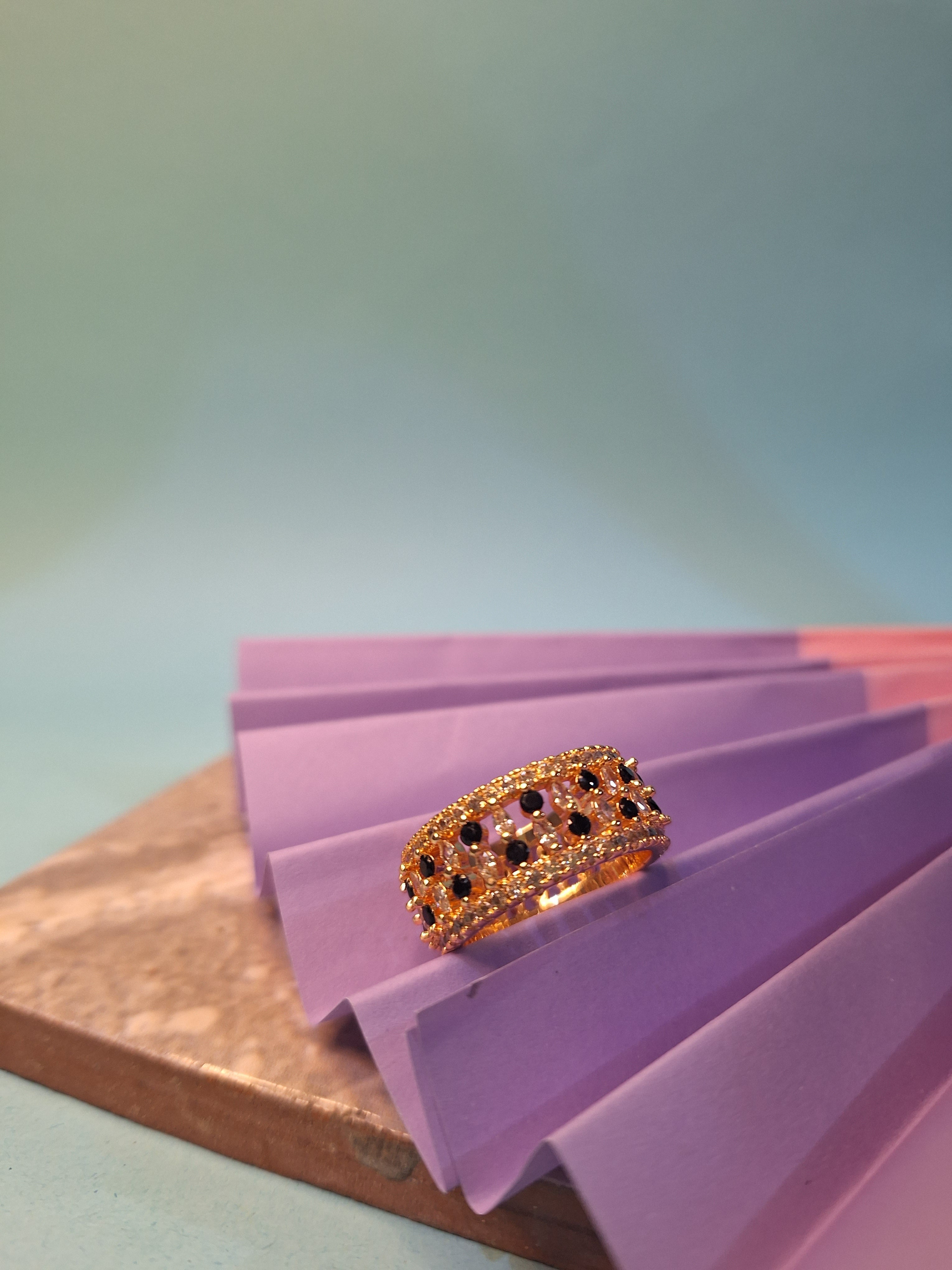 Zarveen Black Stud Ring